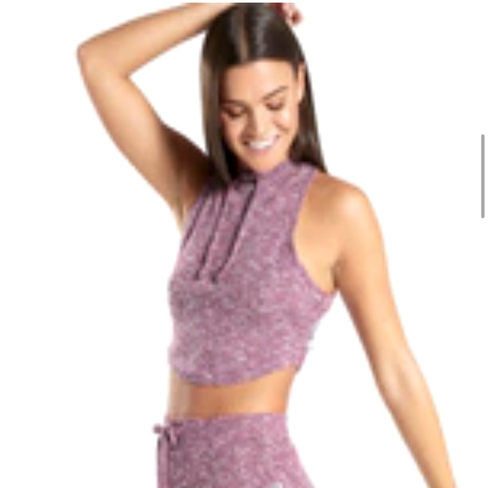 Gymshark Slounge Crop Top - Deep Plum Marl
